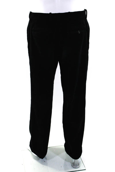 Tse Mens Velvet Corduroy Pleated Straight Leg Dress Pants Black Size 38