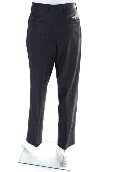 Jos A Bank Mens Striped Print Button Long Sleeve Blazer Pants Set Gray Size 42R