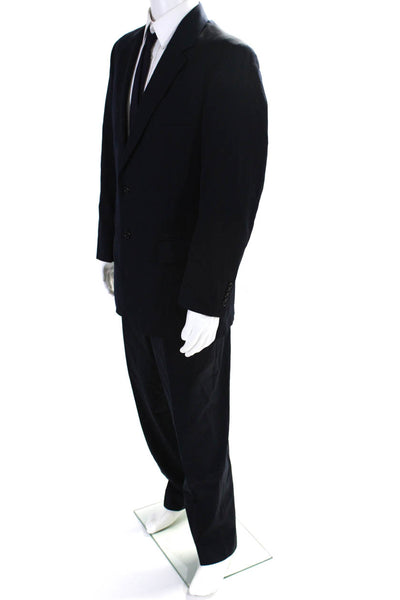 Jos A Bank Mens Buttoned Collared Long Sleeve Blazer Pants Set Navy Size EUR42