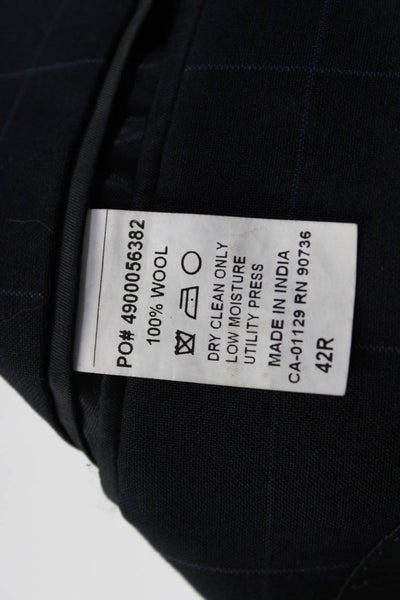 Lauren Ralph Lauren Mens Stripe Print Collared Blazer Pants Suit Navy Size EUR42