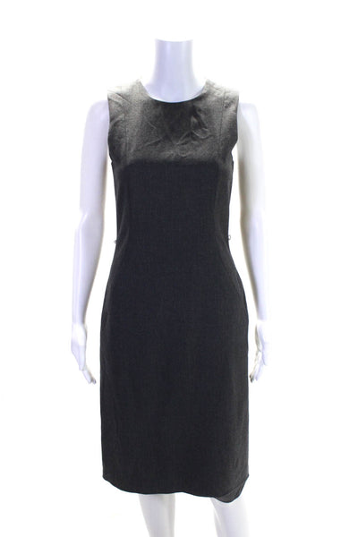 Theory for Scoop Womens Gray Wool Crew Neck Sleeveless Shift Dress Size 2