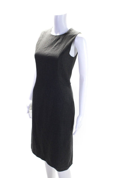 Theory for Scoop Womens Gray Wool Crew Neck Sleeveless Shift Dress Size 2