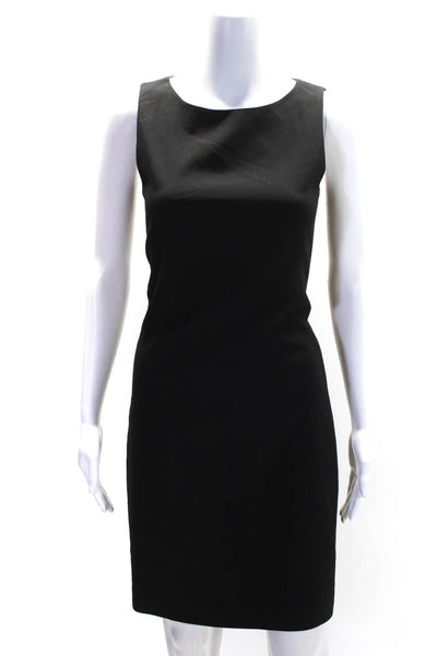 Theory Womens Black Crew Neck Sleeveless Zip Back Sleeveless Shift Dress Size 2