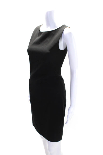 Theory Womens Black Crew Neck Sleeveless Zip Back Sleeveless Shift Dress Size 2