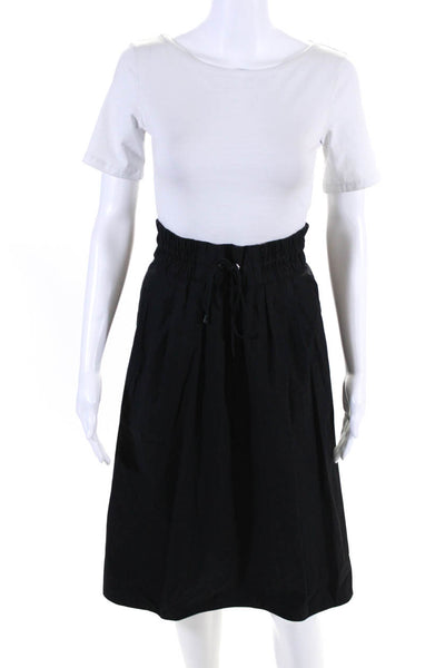 Rag & Bone Womens Cotton Drawstring Waist A Line Skirt Black Size S