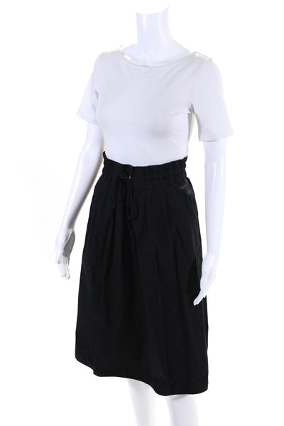 Rag & Bone Womens Cotton Drawstring Waist A Line Skirt Black Size S