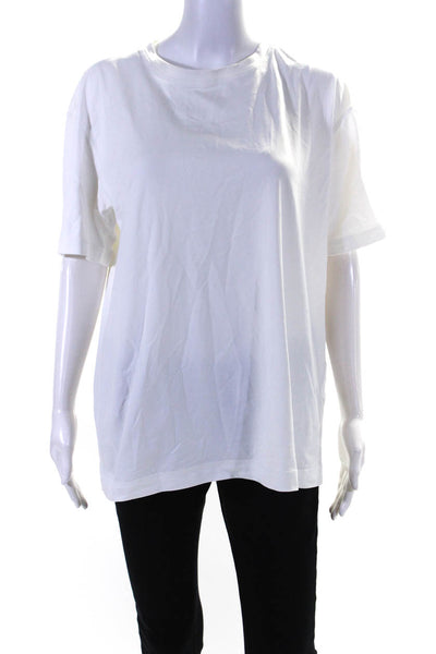 SB Sport Womens Round Neck Short Sleeve Athletic Pullover Top White Size L