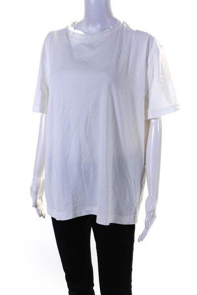 SB Sport Womens Round Neck Short Sleeve Athletic Pullover Top White Size L