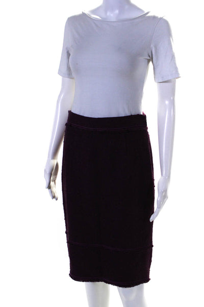 CH Carolina Herrera Womens Side Zip Knee Length Knit Pencil Skirt Purple Size 6