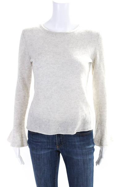 White + Warren Womens Cashmere Knit Crew Neck Long Sleeve Sweater Beige Size S