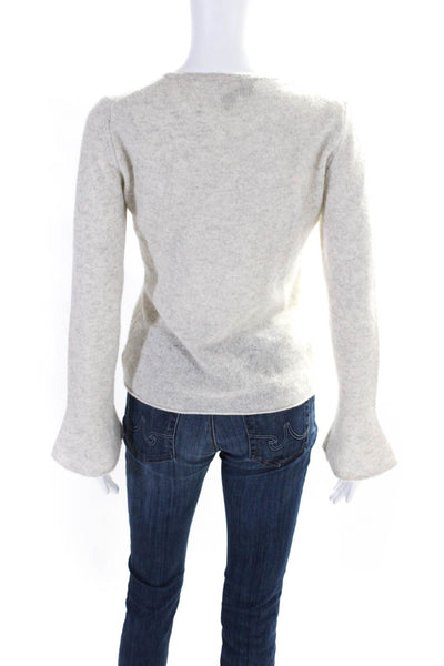 White + Warren Womens Cashmere Knit Crew Neck Long Sleeve Sweater Beige Size S