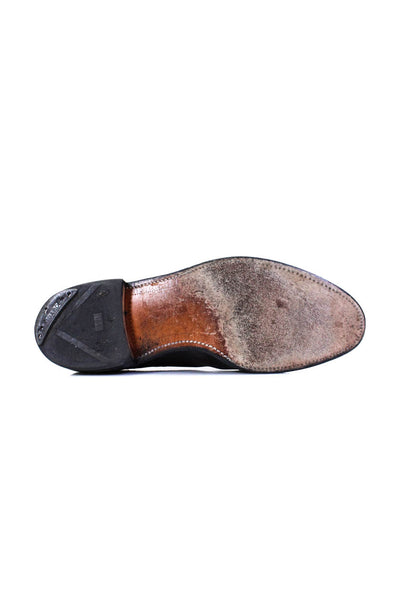 Allen Edmonds Mens Leather Almond Toe Cuban Heel Oxfords Shoes Brown Size 10.5US