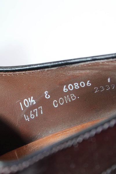 Allen Edmonds Mens Leather Almond Toe Cuban Heel Oxfords Shoes Brown Size 10.5US