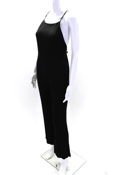 About Us Womens Spaghetti Strap Jersey Skinny Jumpsuit Black Size Extra Small