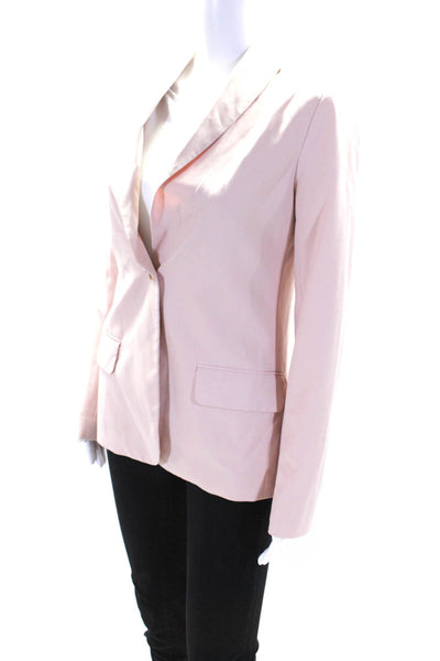 Elizabeth and James Womens Woven One Button Blazer Jacket Light Pink Size 2