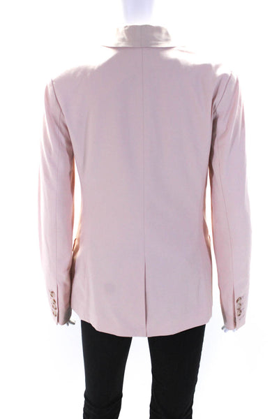 Elizabeth and James Womens Woven One Button Blazer Jacket Light Pink Size 2