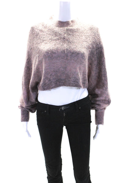 Wilfred Free Womens Crew Neck Oversize Crop Sweater Mauve Alpaca Size Small