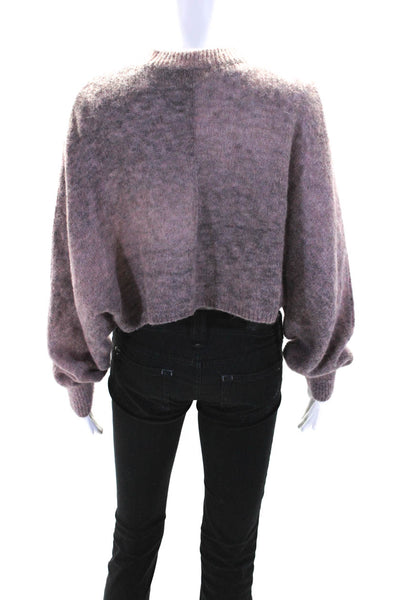 Wilfred Free Womens Crew Neck Oversize Crop Sweater Mauve Alpaca Size Small