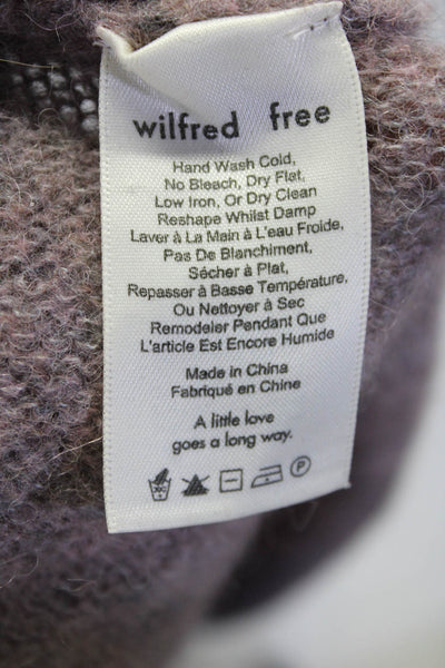 Wilfred Free Womens Crew Neck Oversize Crop Sweater Mauve Alpaca Size Small