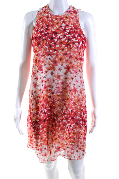 alvin Klein Womens Floral Print Round Neck Sleeveless Dress Pink Size 2