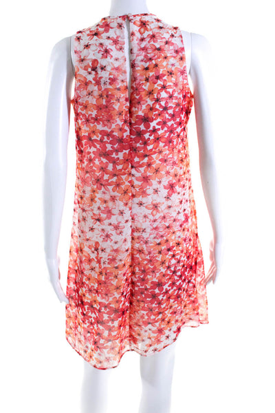 alvin Klein Womens Floral Print Round Neck Sleeveless Dress Pink Size 2