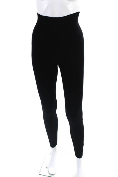 Helmut Lang Womens Tight-Knit Ribbed High-Rise Ankle Leggings Black Size S