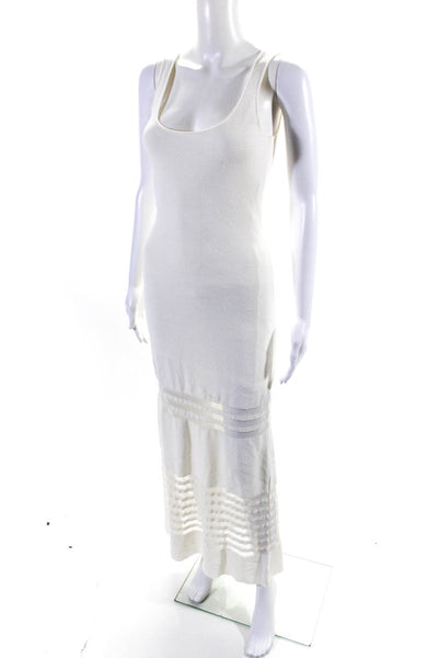 Torn by Ronny Kobo Womens Scoop Neck Knit Maxi Tank Dress White Small