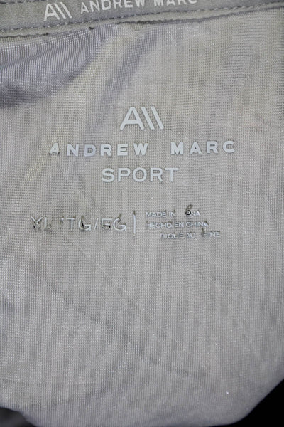 Andrew Marc Womens Silver Velvet Turtleneck Long Sleeve Blouse Top Size XL