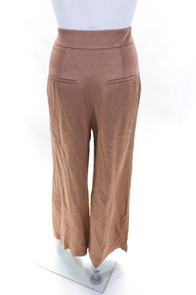 Veronica Beard Womens Brown High Rise Pleated Wide Leg Dress Pants Size 6