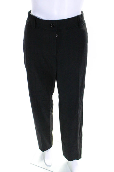 Dolce & Gabbana Womens Black Wool Pleated Straight Leg Dress Pants Size 42