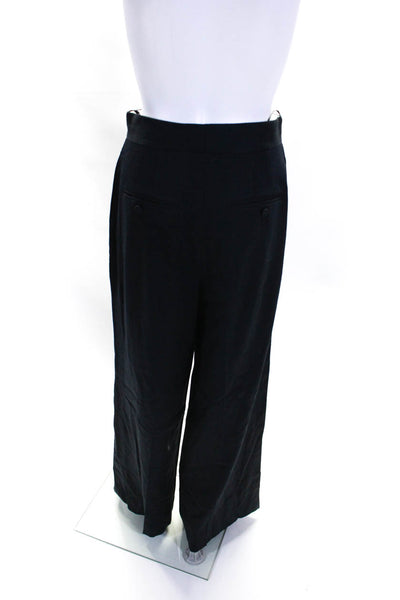 Heirloom Womens Navy Blue Wool Pleated High Rise Wide Leg Dress Pants Size 2