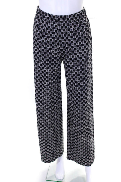 Billabong Womens Elastic Waistband High Rise Check Knit Pants Navy White Small