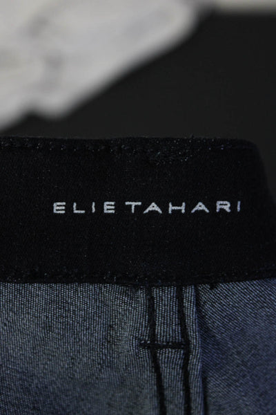 Elie Tahari Womens Zipper Fly Mid Rise Straight Leg Jeans Blue Denim Size 28