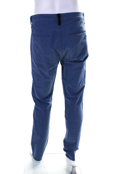 Rag & Bone Mens Faded Blue Cotton Flat Front Straight Leg Pants Size 34