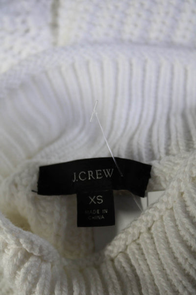 J Crew Womens White Cotton Turtleneck Long Sleeve Pullover Sweater Top Size XS