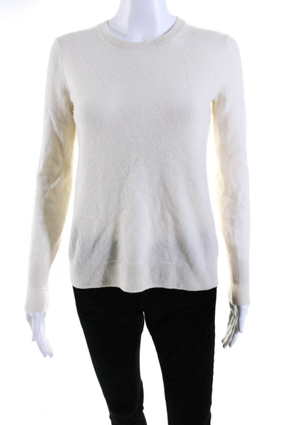 Everlane Womens Cream Cashmere Crew Neck Long Sleeve Sweater Top Size XS