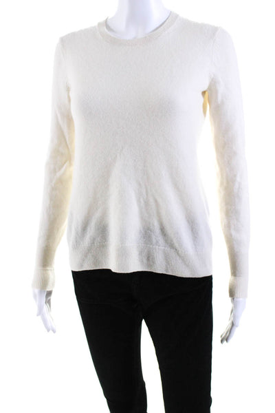 Everlane Womens Cream Cashmere Crew Neck Long Sleeve Sweater Top Size XS