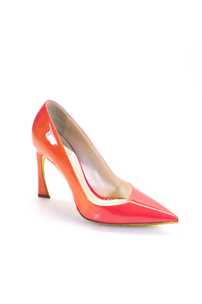 Christian Dior Womens Red Orange Ombre Pointed Toe High Heels Pumps Shoes Size 6