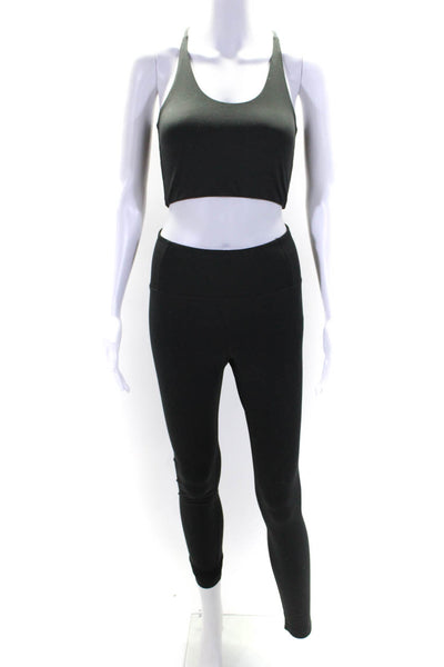 Girlfriend Collective Womens Tapered Compression Leggings & Top Set Black Small