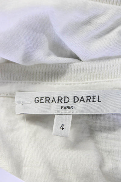 Gerard Darel Womens Short Sleeve Front Graphic T Shirt White Size 4