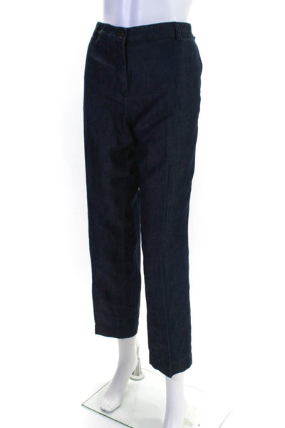 Weekend Max Mara Womens Tapered Leg Zip Front Five Pocket Pants Blue Size 12