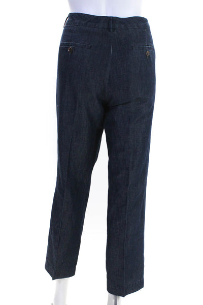 Weekend Max Mara Womens Tapered Leg Zip Front Five Pocket Pants Blue Size 12