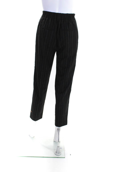 Vince Womens Striped High Rise Dress Pants Black Brown Size Extra Small