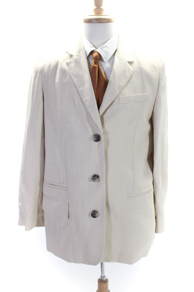 COS Mens Linen Blend Notched Collar Button Up Blazer Jacket Beige Size 38