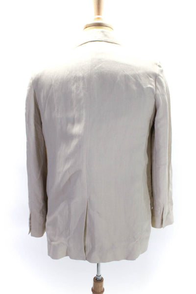 COS Mens Linen Blend Notched Collar Button Up Blazer Jacket Beige Size 38