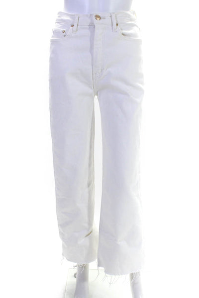 Derek Lam 10 Crosby Womens White Cotton High Rise Straight Leg Jeans Size 27