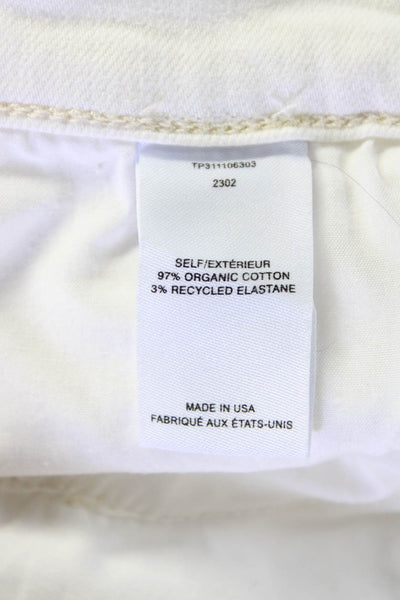 Derek Lam 10 Crosby Womens White Cotton High Rise Straight Leg Jeans Size 27