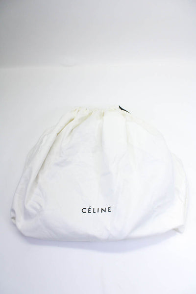 Celine Womens White Leather Orange Suede Horizon Phantom Large Tote Bag Handbag