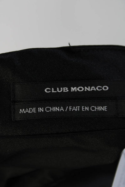 Club Monaco Womens Satin Sleeveless Boat Neck Pleated Sheath Dress Black Size 2