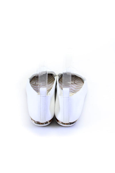 Nicholas Kirkwood Womens Pointed Toe Asymmetrical Heel Flats White Size EUR35.5